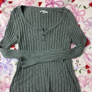 Long-Sleeve Henley Sweater 2010s